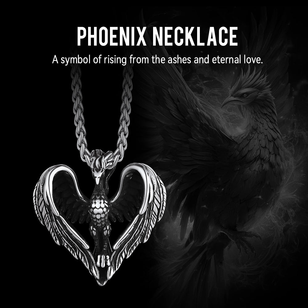 Phoenix Heart Pendant Necklace