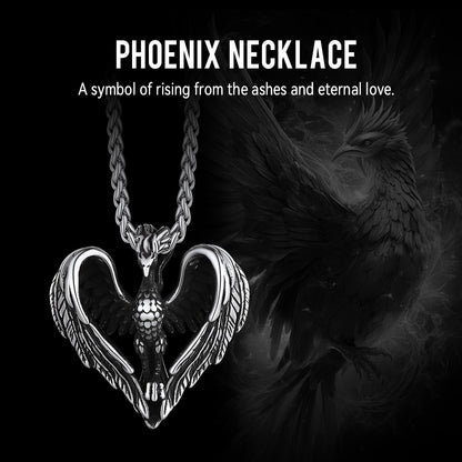 Phoenix Heart Pendant Necklace