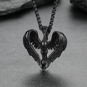Vintage Viking Stainless Steel Phoenix Pendant Necklace for Men FaithHeart Jewelry