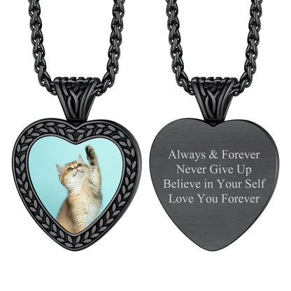 Customized Heart Photo Pendant Memorial Necklace for Women FaithHeart