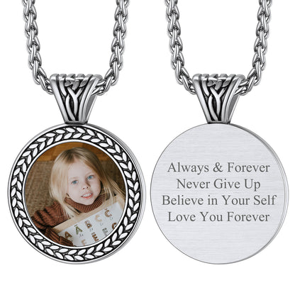 Personalized Memorial Picture Necklace Pendant with Photo FaithHeart