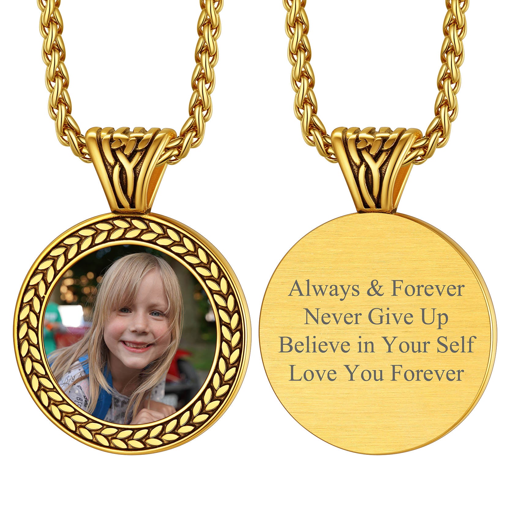 Personalized Memorial Picture Necklace Pendant with Photo FaithHeart