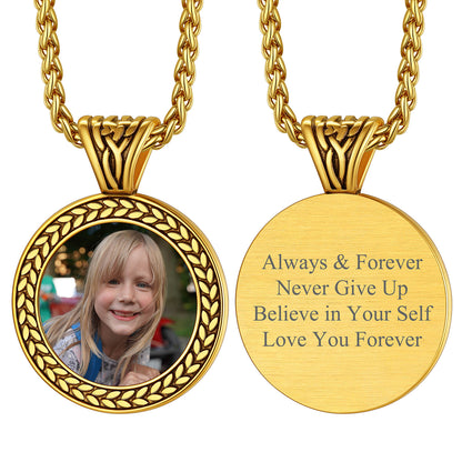 Personalized Memorial Picture Necklace Pendant with Photo FaithHeart