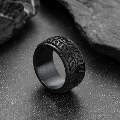 Novelty Chunky Tyre Design Anti Anxiety Spinner Rings