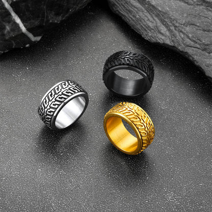 Novelty Chunky Tyre Design Anti Anxiety Spinner Rings