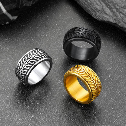 Novelty Chunky Tyre Design Anti Anxiety Spinner Rings