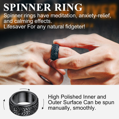 Novelty Chunky Tyre Design Anti Anxiety Spinner Rings