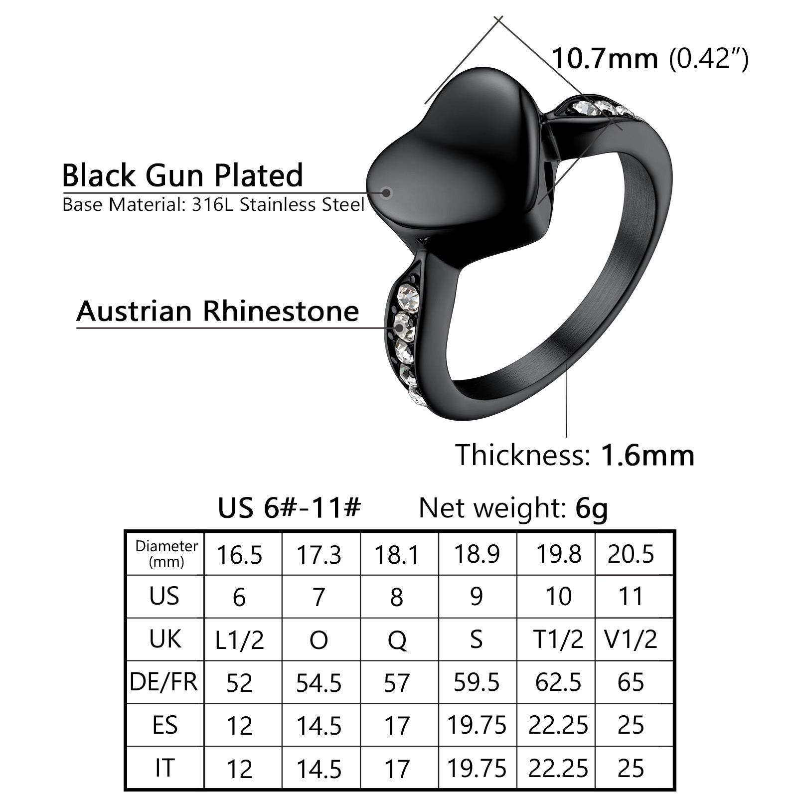Adjustable Ashes Ring Sizing Diagram