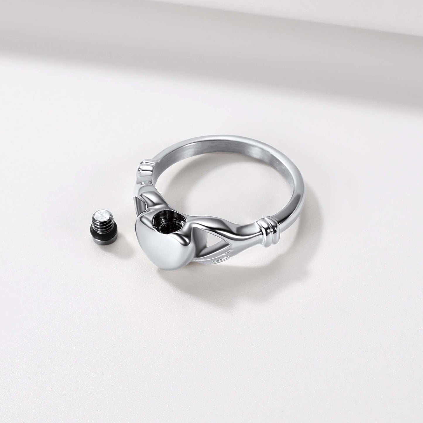  Personalised Claddagh Heart Celtic Knot Urn Ring for Women