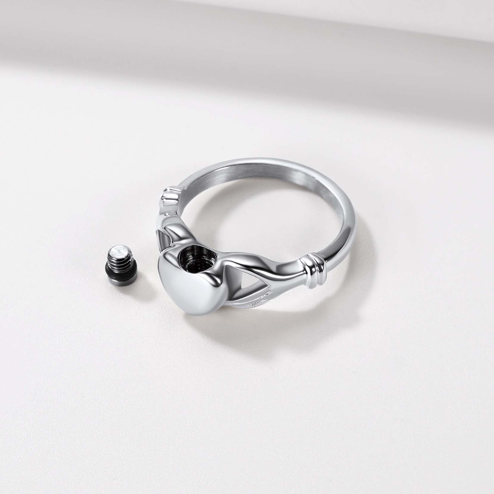  Personalised Claddagh Heart Celtic Knot Urn Ring for Women