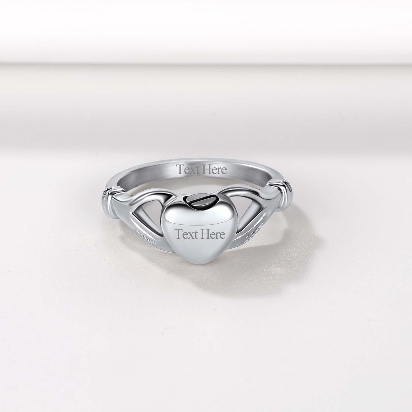  Personalised Claddagh Heart Celtic Knot Urn Ring for Women