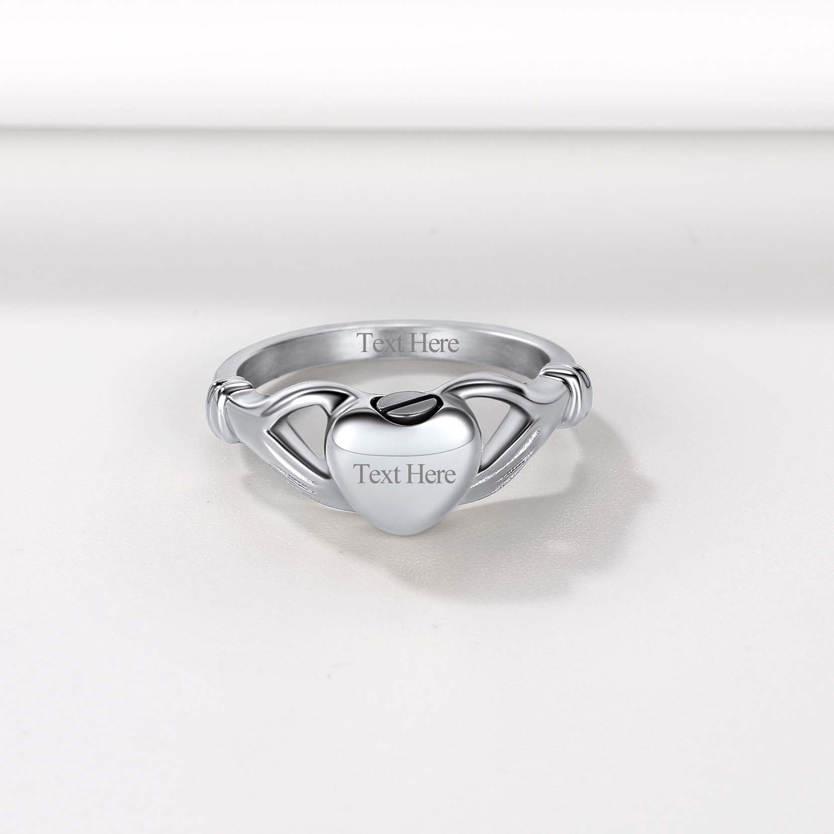  Personalised Claddagh Heart Celtic Knot Urn Ring for Women