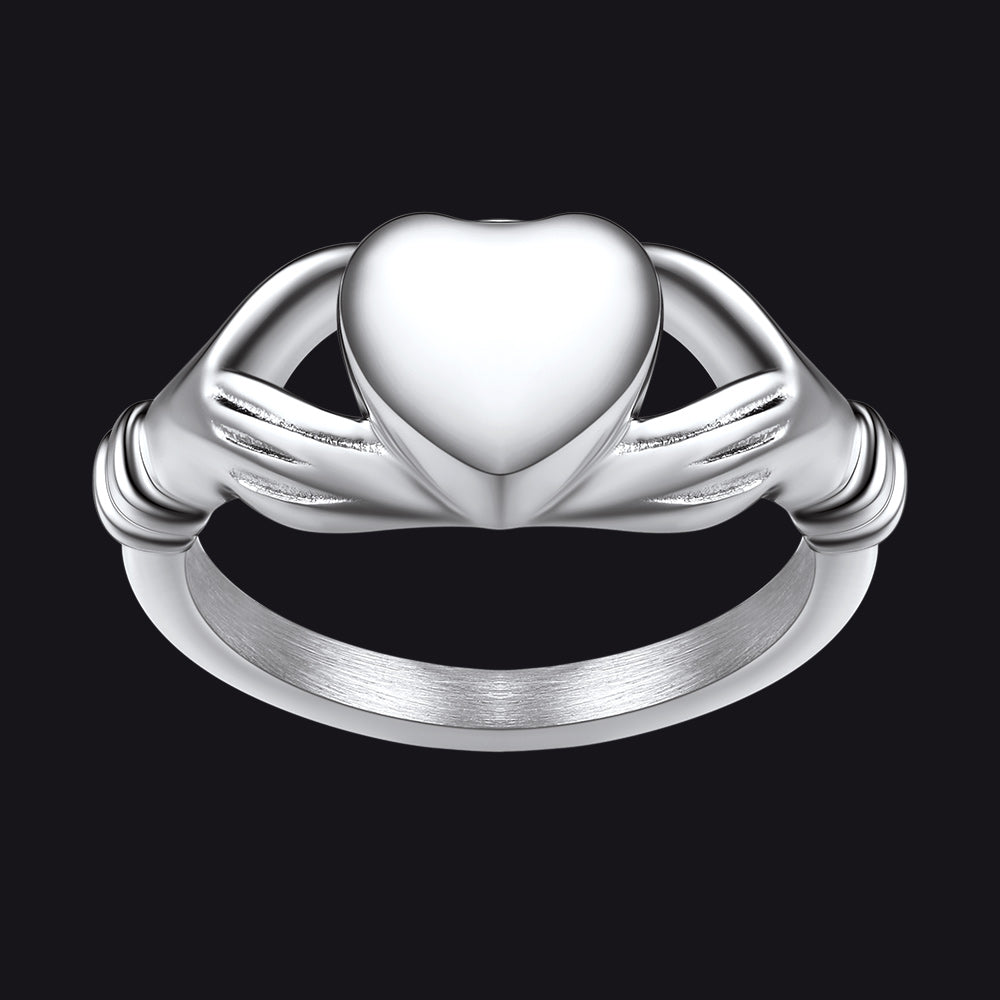  Personalised Claddagh Heart Celtic Knot Urn Ring for Women
