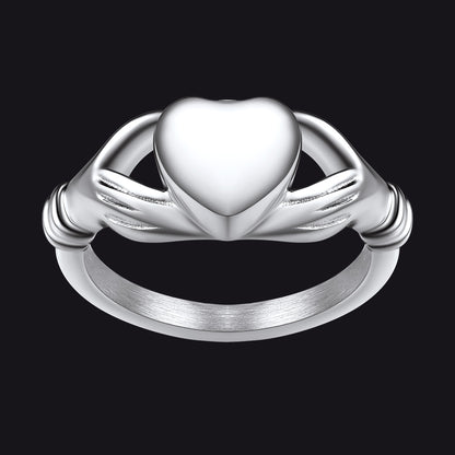  Personalised Claddagh Heart Celtic Knot Urn Ring for Women