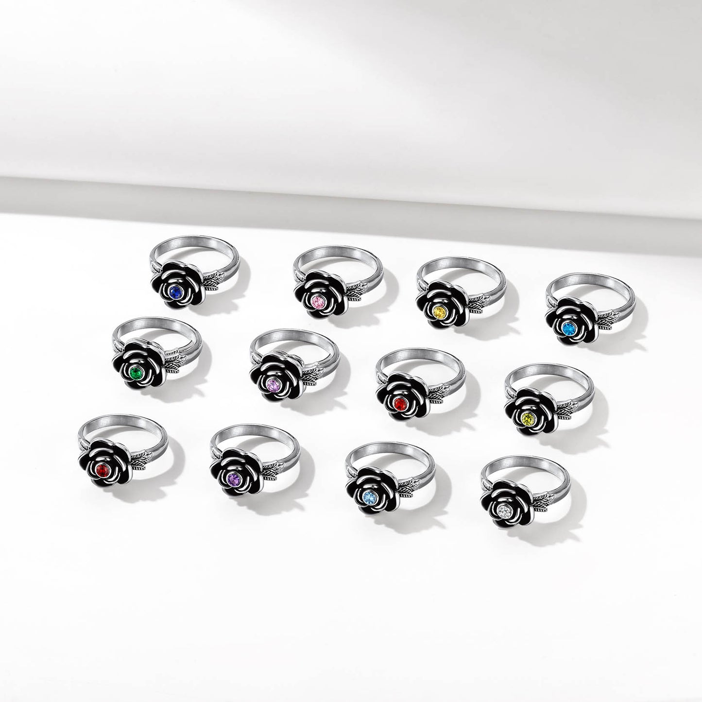  Personalized Cremation Rose Urn Ashes Ring with Birthstone for Women