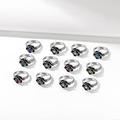  Personalized Cremation Rose Urn Ashes Ring with Birthstone for Women