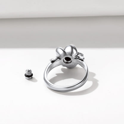  Personalized Cremation Rose Urn Ashes Ring with Birthstone for Women