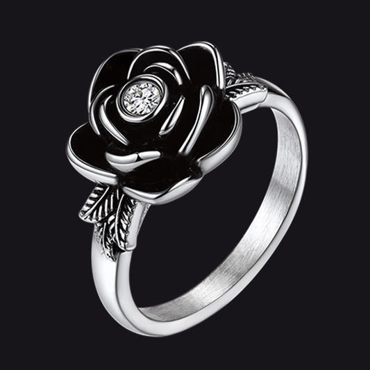 12 Personalized Cremation Rose Urn Ashes Ring with Birthstone for Womenimg
