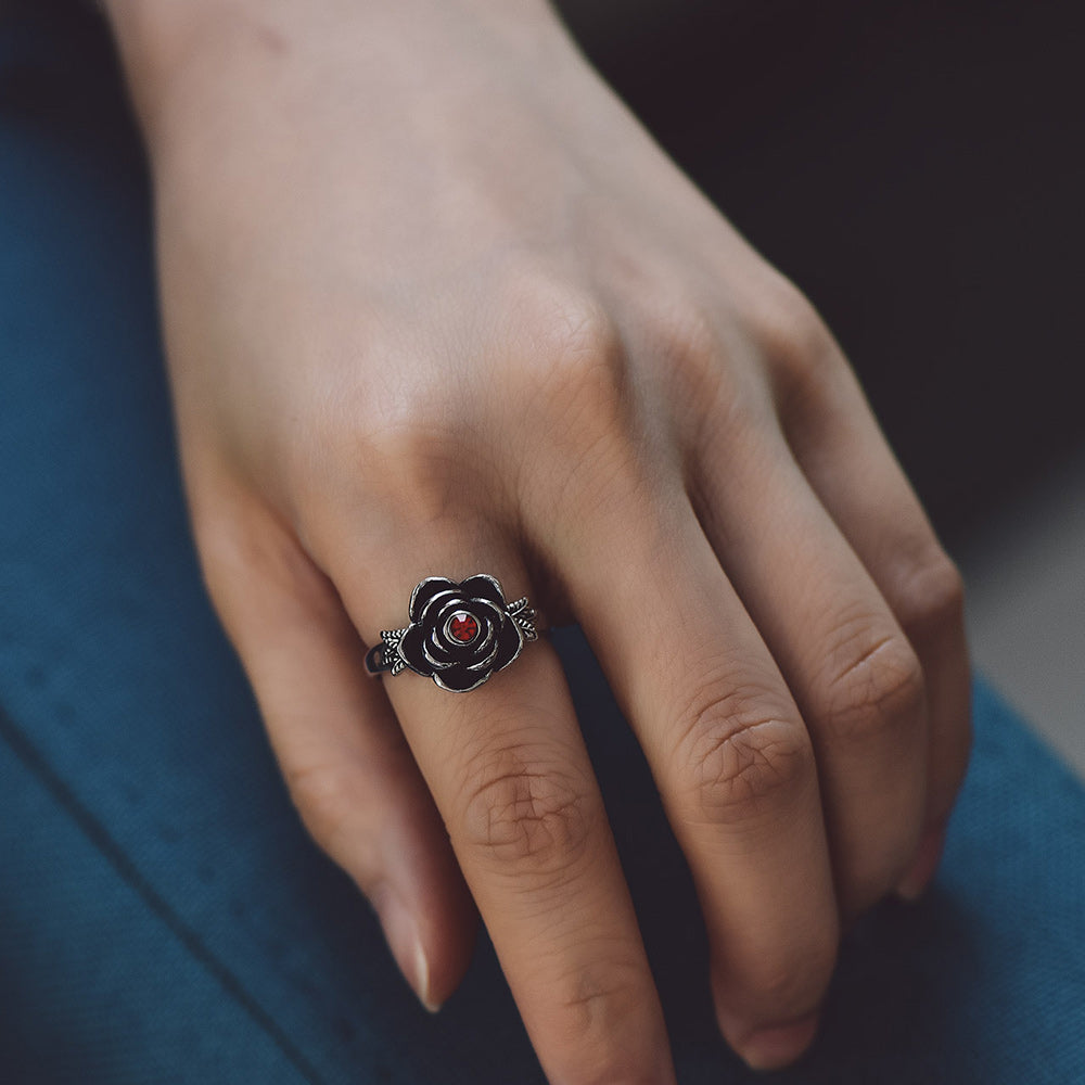  Personalized Cremation Rose Urn Ashes Ring with Birthstone for Women