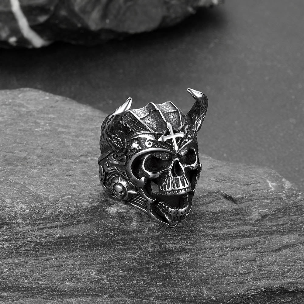 Punk Masculine Biker Skull Halloween Rings for Men