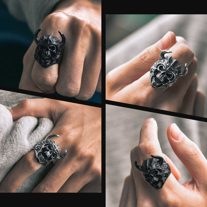 Punk Masculine Biker Skull Halloween Rings for Men