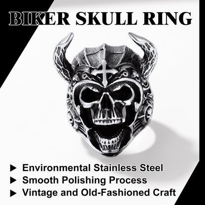 Punk Masculine Biker Skull Halloween Rings for Men