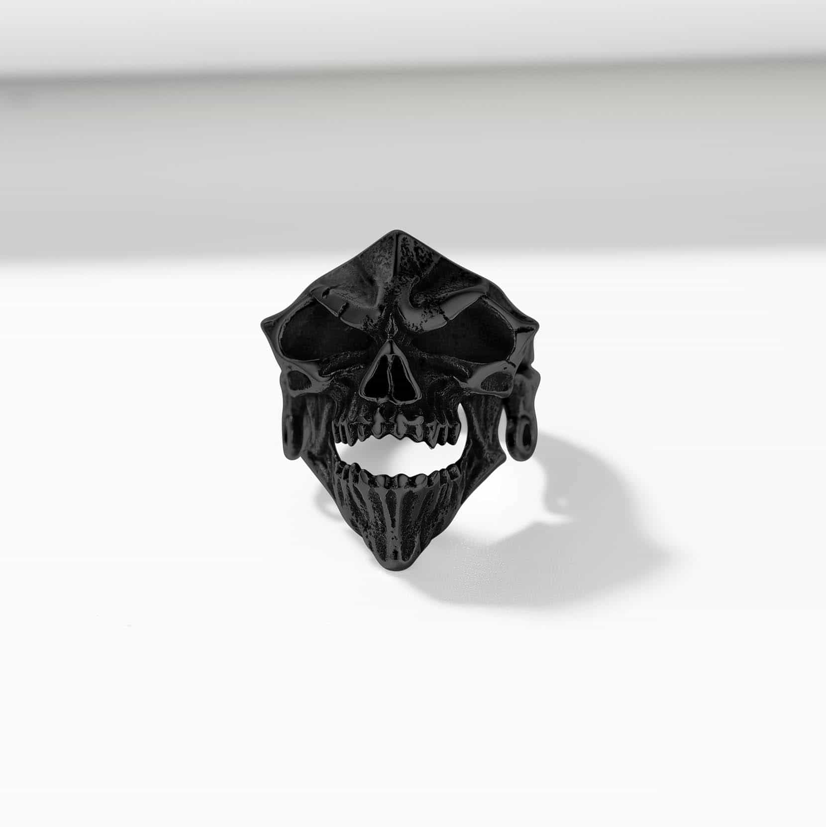 FaithHeart Gothic Skull Satinless Steel Signet Ring FaithHeart