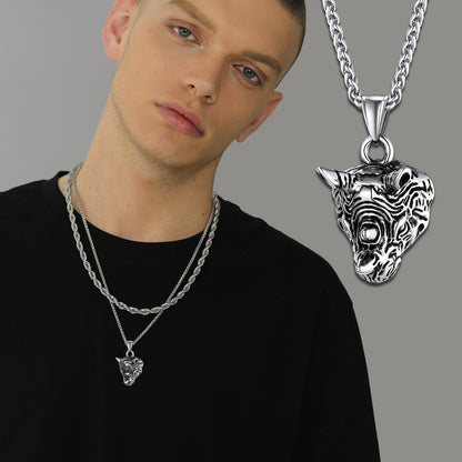 Flash Sale Gothic Rhinoceros Pendant Men Necklace