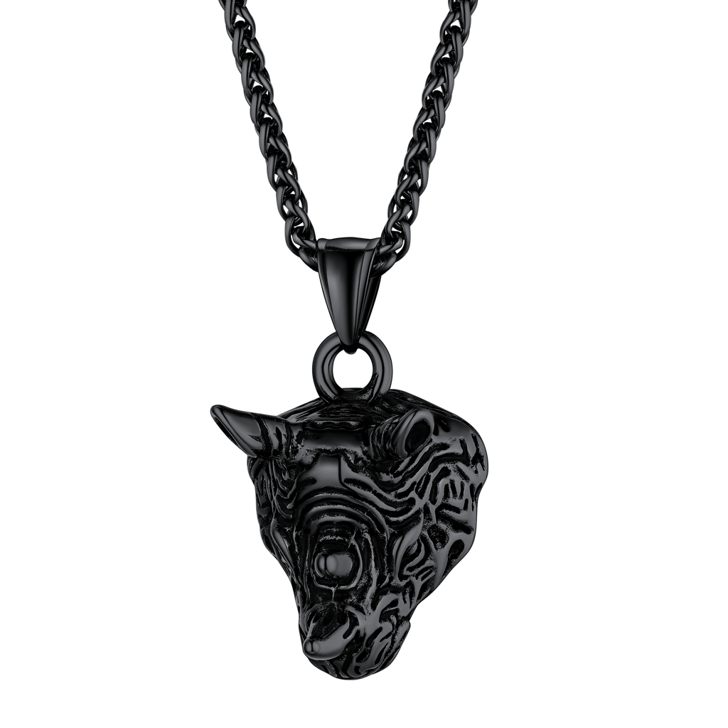 Gothic Rhinoceros Necklace for Men Stainless Steel – FaithHeart - Main Image