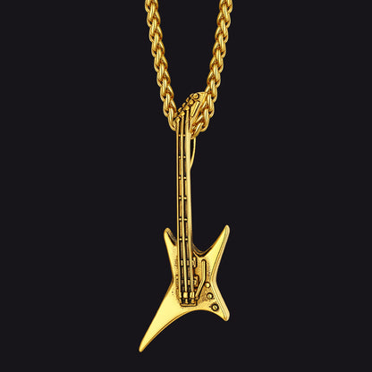 Rock Guitar Pendant Music Necklace for Men Boys