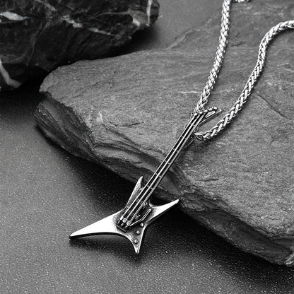 Rock Guitar Pendant Music Necklace for Men Boys