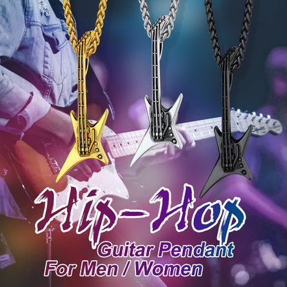 Rock Guitar Pendant Music Necklace for Men Boys