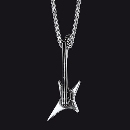 Rock Guitar Pendant Music Necklace for Men Boys