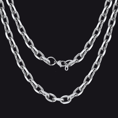 Classic Rolo Link Chain Necklace For Men 18"-30"