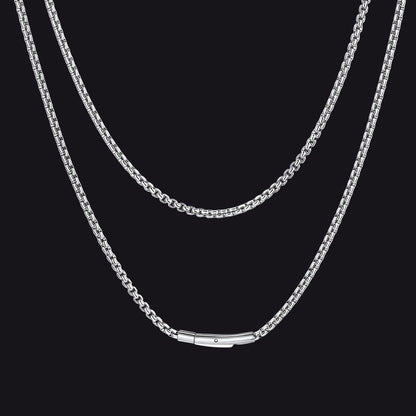 Rolo Cable Chain Necklace for Men, 2.5/3MM Width
