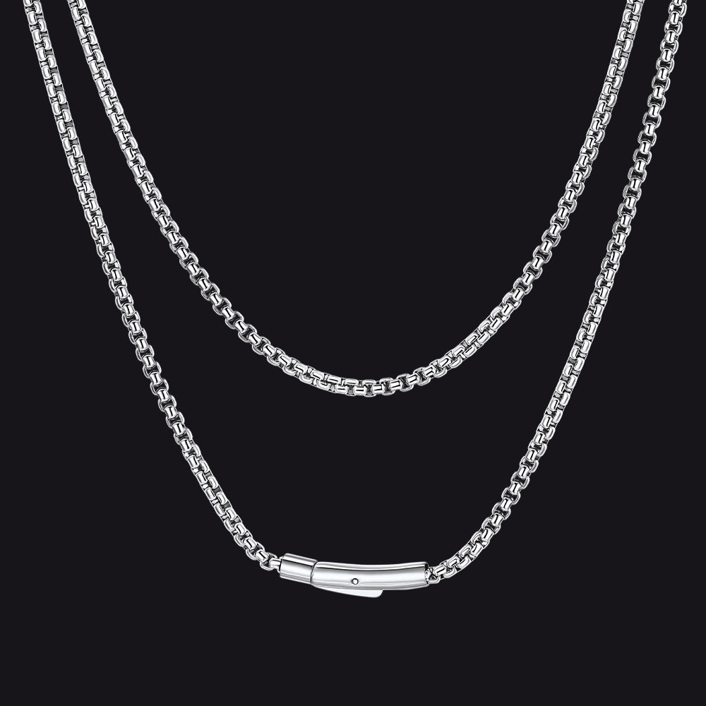 Rolo Cable Chain Necklace for Men, 2.5/3MM Width