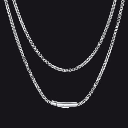 Rolo Cable Chain Necklace for Men, 2.5/3MM Width