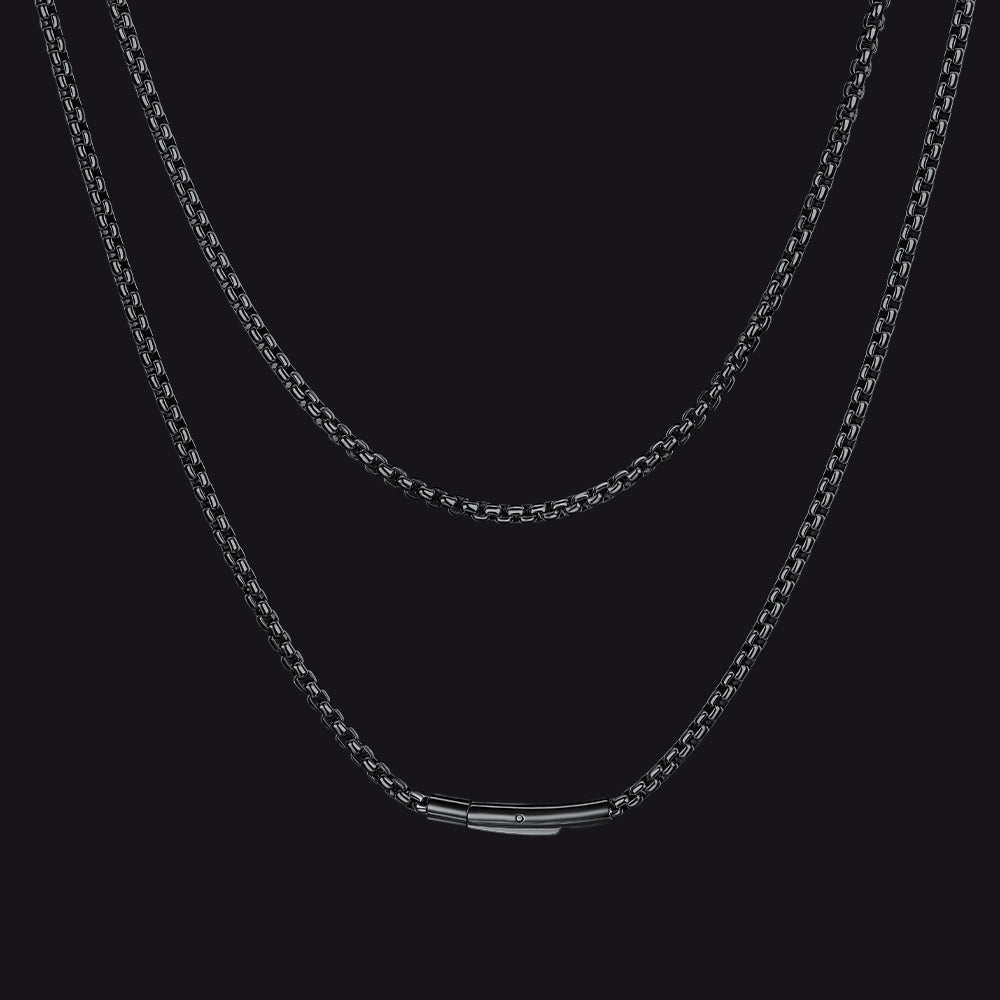 Rolo Cable Chain Necklace for Men, 2.5/3MM Width