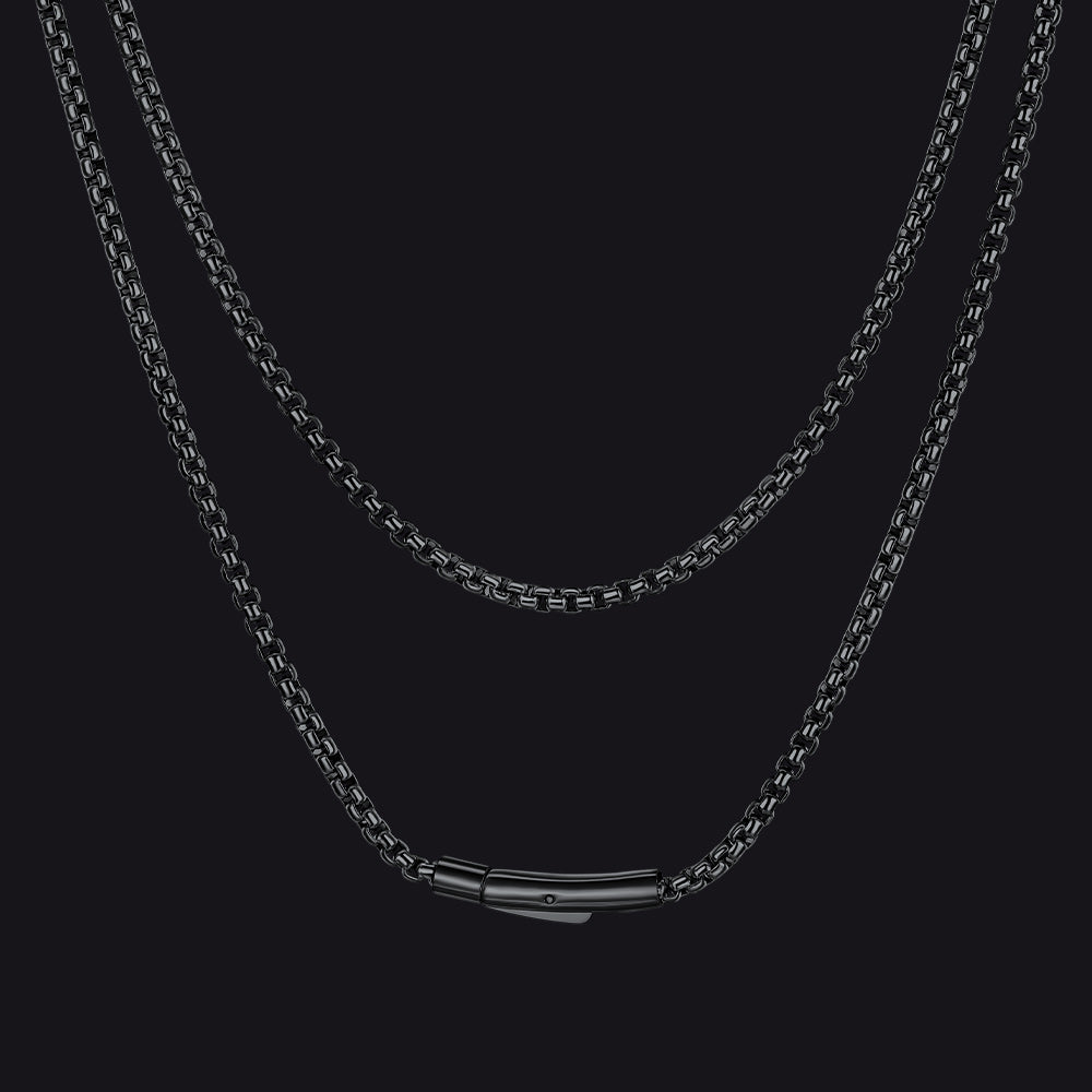 Rolo Cable Chain Necklace for Men, 2.5/3MM Width