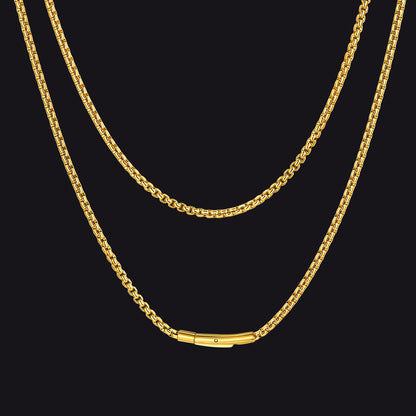 Rolo Cable Chain Necklace for Men, 2.5/3MM Width