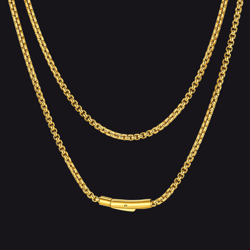 Rolo Cable Chain Necklace for Men, 2.5/3MM Width