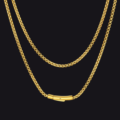 Rolo Cable Chain Necklace for Men, 2.5/3MM Width