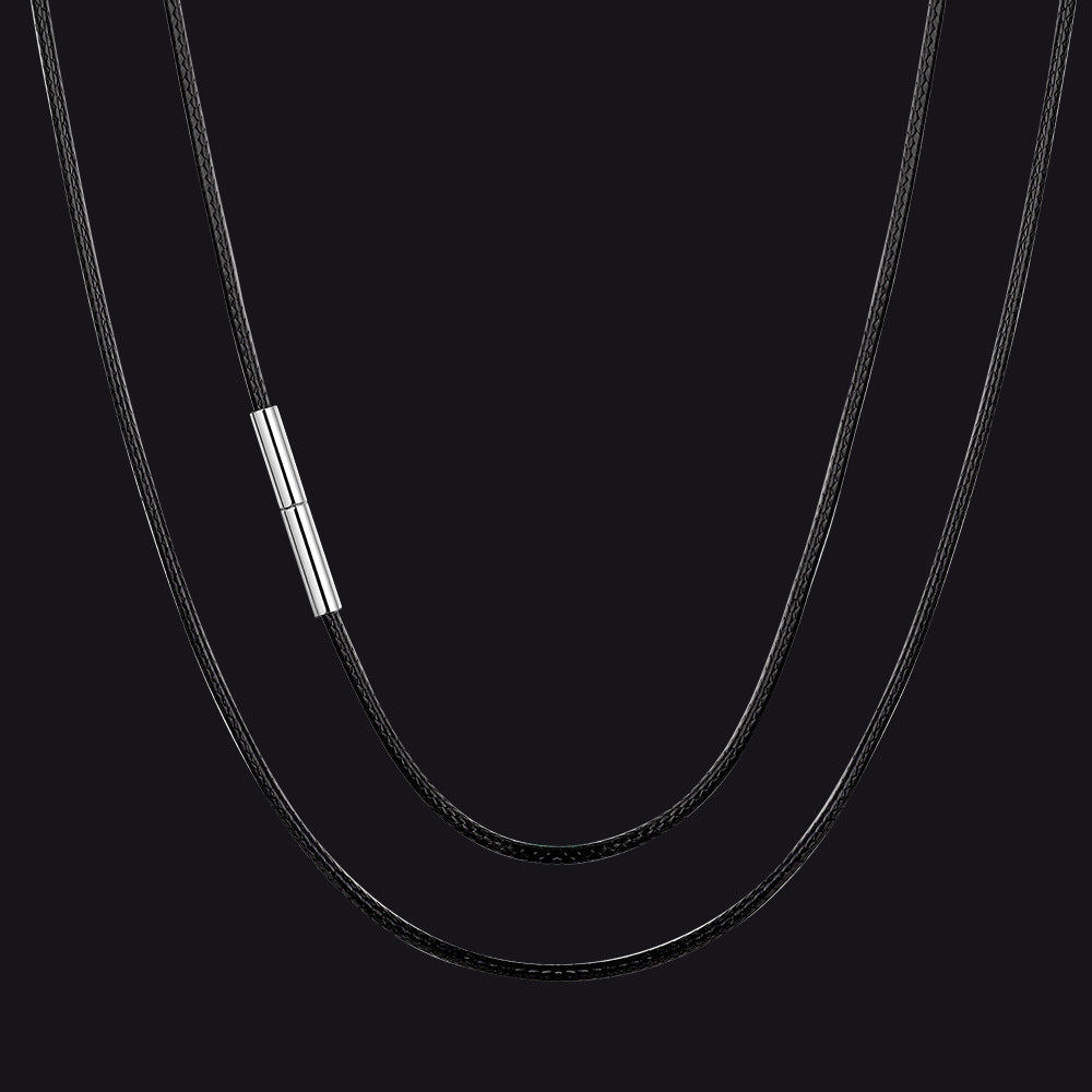 2mm Wide Wax Rope Braided Leather Necklaces Chain DIY Pendant