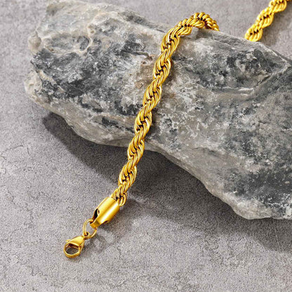 Hip Hop Cuban Rope Link Chain Bracelet for Men