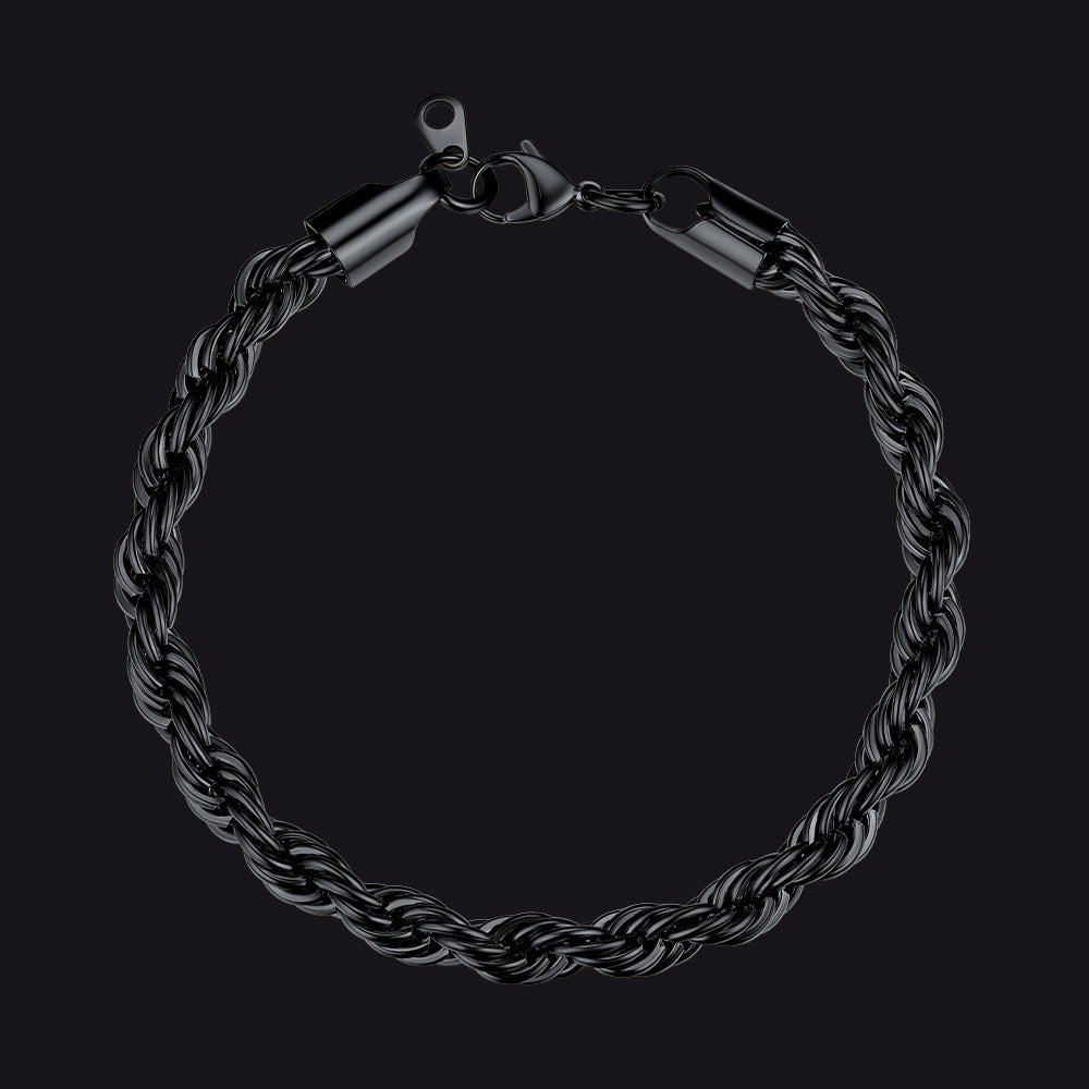 Hip Hop Cuban Rope Link Chain Bracelet for Men