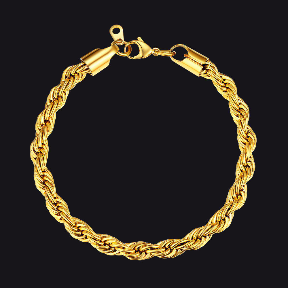 Hip Hop Cuban Rope Link Chain Bracelet for Men