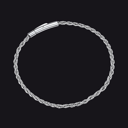 Rope Chain Link Bracelet for Men, 2mm / 3mm / 4mm / 5mm Width