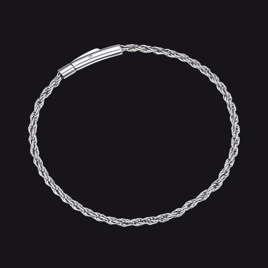 Rope Chain Link Bracelet for Men, 2mm / 3mm / 4mm / 5mm Widthimg