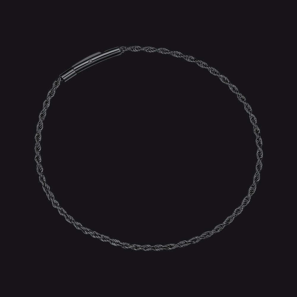 Rope Chain Link Bracelet for Men, 2mm / 3mm / 4mm / 5mm Width