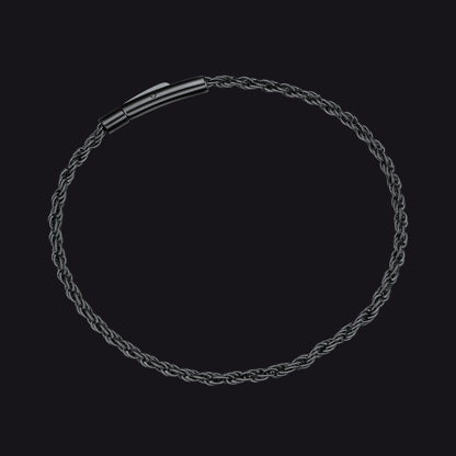 Rope Chain Link Bracelet for Men, 2mm / 3mm / 4mm / 5mm Width
